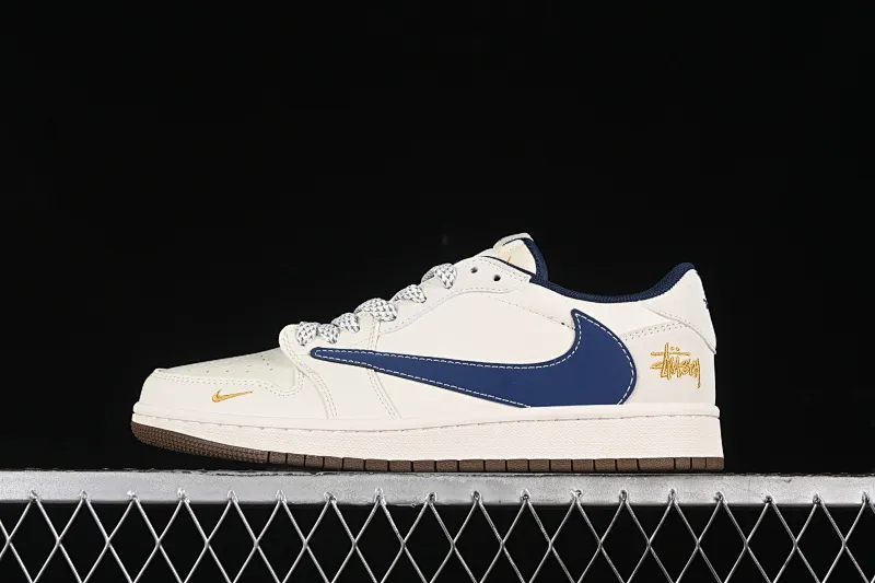 All categories Air Jordan Jordan series basketball shoes Air Jordan 1 Low High-end customized low-top sneakers Travis Scott x Fragment Design x Air Jordan 1 Low OG SP AJ1 Joe 1 Stussy joint-brown bottom blue hook low-top cultural casual sneakers XY2688-121